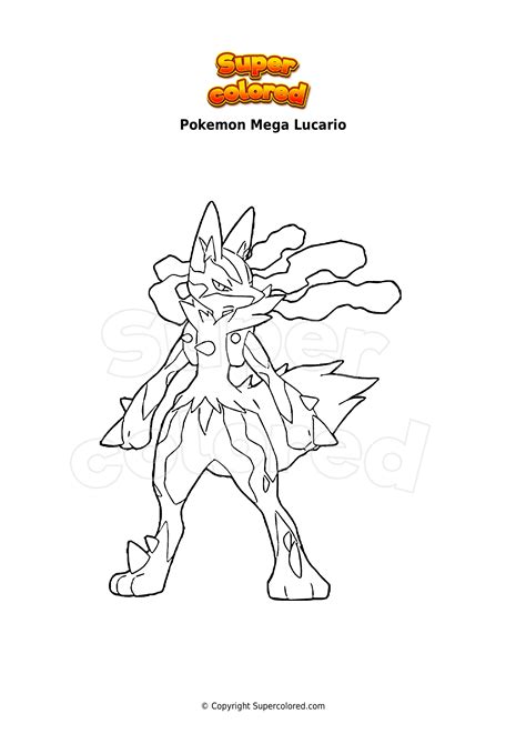 Coloring page Pokemon Mega Lucario - Supercolored.com