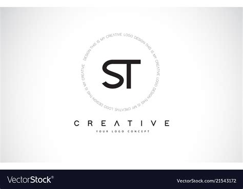 St s t logo design with black and white creative Vector Image