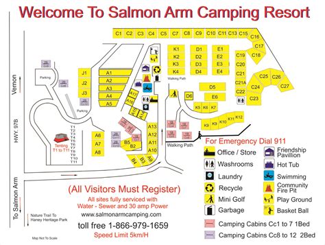 Campsite Map – Salmon Arm Camping Resort