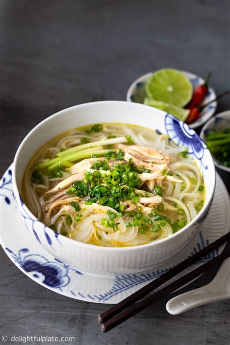 Authentic Pho Ga (Vietnamese Chicken Noodle Soup) - Delightful Plate