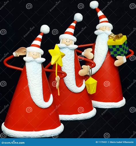 Three santa claus stock image. Image of blue, noel, santa - 1179431