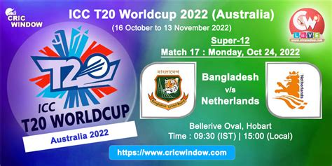 Bangladesh vs Netherlands ICC t20 worldcup live 2022 - cricwindow.com