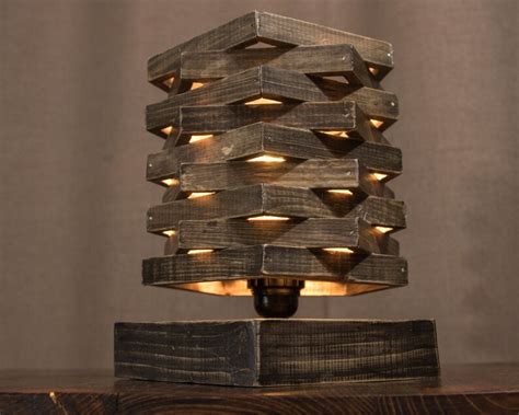 Wood Geometric Lamp Shade, Wood Lamp, Table Lamp Shades, Rustic Wood Lighting, Table Lamp Wood ...