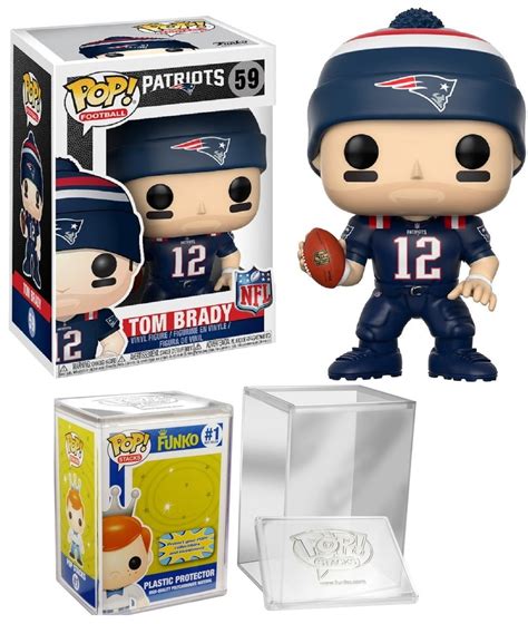 Funko POP! Football Patriots Tom Brady Vinyl Figure w/ Pop Protector ...