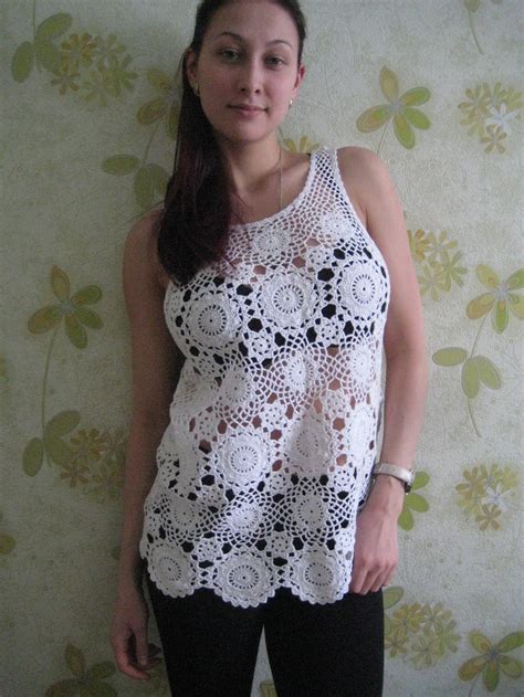 Crochet Lace Top Cotton White Top, Beach Top, Everyday Top, Wedding Top ...