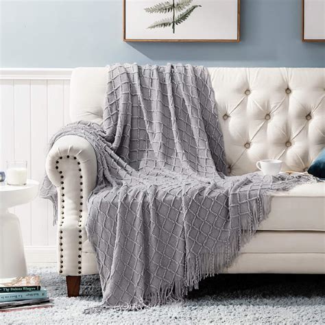 Amazon.com: Bedsure Throw Blanket for Couch, Knit Woven Blanket, 50×60 ...