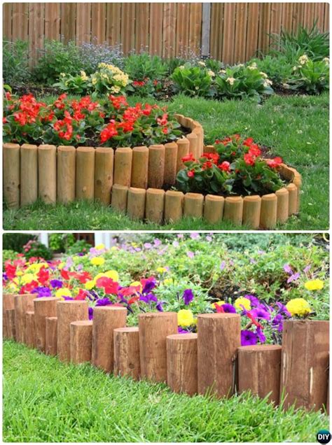 Wood Log Garden Edging - 20 Creative Garden Bed Edging Ideas Projects ...