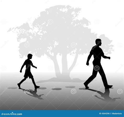 Boy Following In Father's Footsteps Royalty Free Stock Image - Image ...