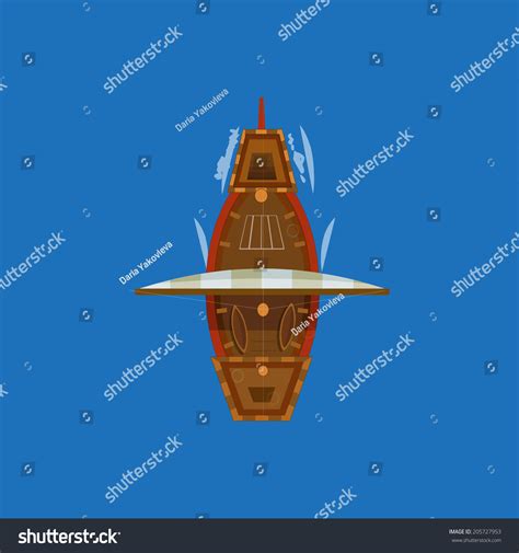 Sailing Ship Top View Vector Design Stock Vector 205727953 - Shutterstock