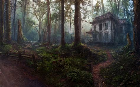 Download Forest Abandoned Old Fantasy House HD Wallpaper