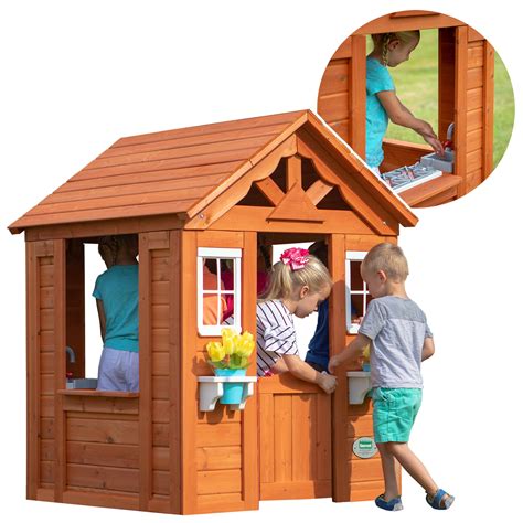 Backyard Discovery Timberlake Cedar Wooden Playhouse - Walmart.com