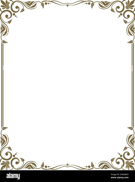 Vintage card frame with golden floral ornament border Stock Vector Image & Art - Alamy