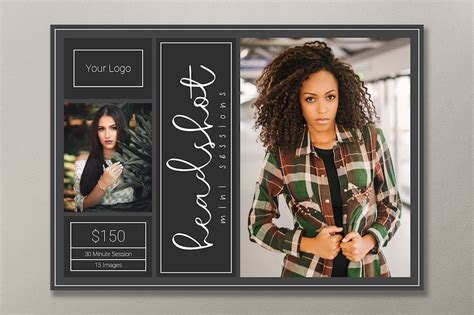 Photoshop Template Headshot Mini Session Template Headshot - Etsy