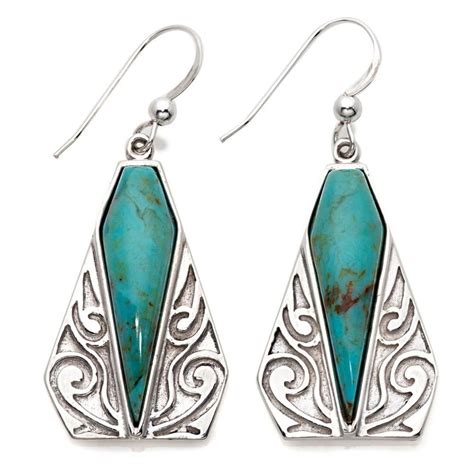 JAY KING STERLING SILVER TURQUOISE DROP PIERCED EARRINGS HSN SOLDOUT ...