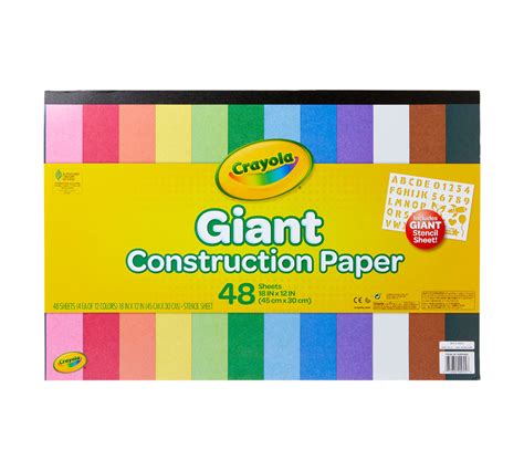 Crayola Giant Construction Paper & Stencil Set, Assorted Colors | Crayola