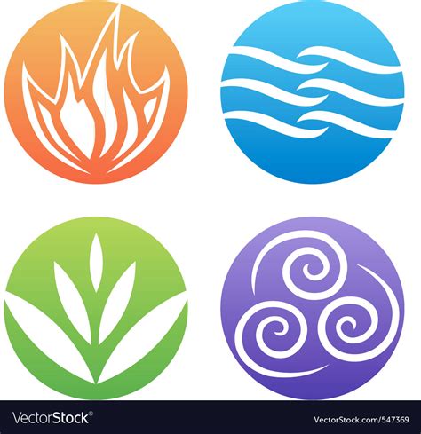 Symbols four elements Royalty Free Vector Image