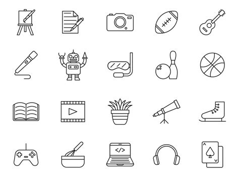 20 Hobby Vector Icons