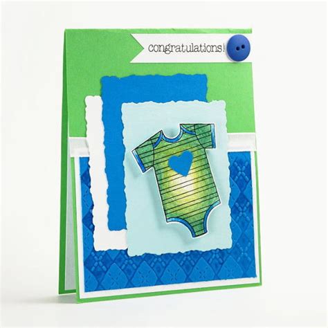 New Baby Boy Card, Congratulations Baby Card, Handmade Baby Shower Card ...