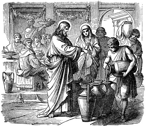 Jesus Turns Water into Wine at the Wedding at Cana | ClipArt ETC