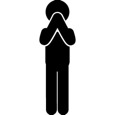 Standing man in praying posture of hands in front his face ⋆ Free Vectors, Logos, Icons and ...