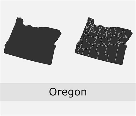 Premium Vector | Oregon map counties outline