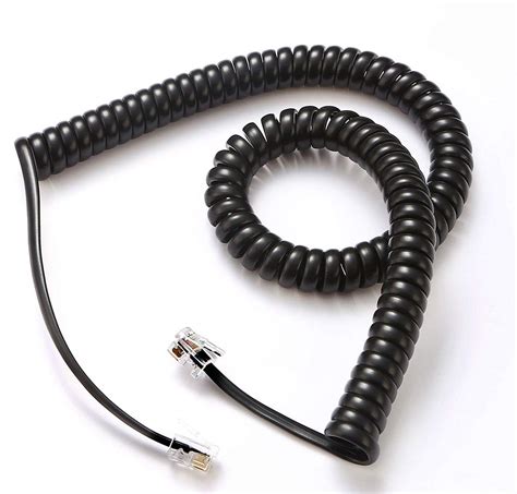 Buy Telephone Cord, Phone Cord,Handset Cord, Black, 2 Pack, Universally ...