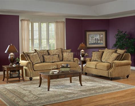 Beige Fabric Classic Living Room Sofa & Loveseat Set