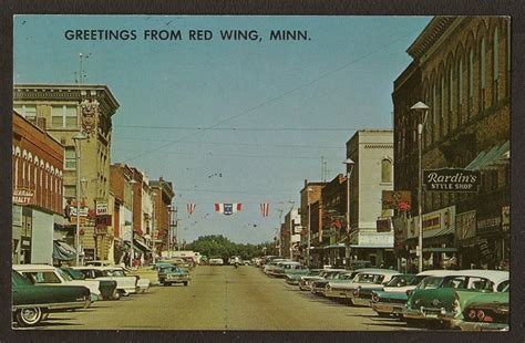 Greetings From Red Wing Minnesota Postcard - Love the cars ...