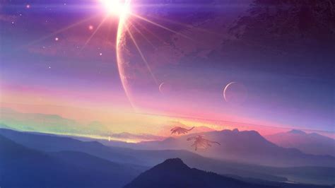 Outer space planets digital art science fiction wallpaper 26596