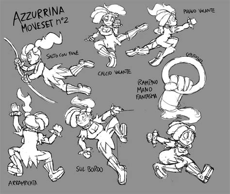 Sketch studies for Azzurrina, moveset by MrCaputo on Newgrounds