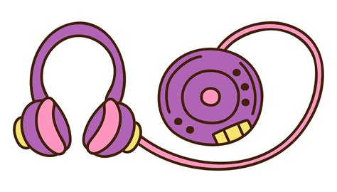 Cute doodle CD player from the collection of girly stickers. Cartoon ...