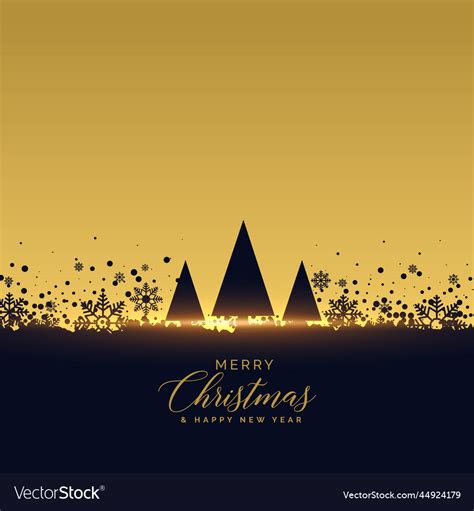 Golden christmas tree festival background Vector Image