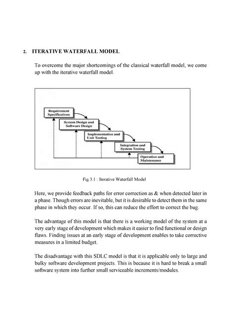 Iterative Waterfall Model - 2. ITERATIVE WATERFALL MODEL To overcome ...