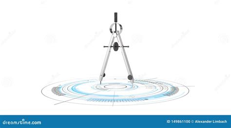 Compass Technical Drawing stock illustration. Illustration of measurement - 149861100