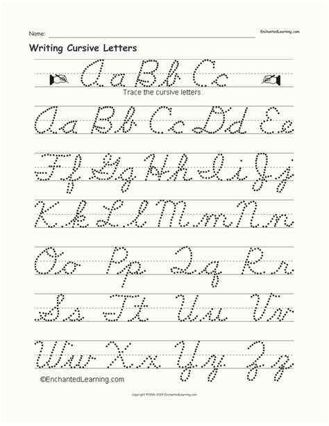 Abc Cursive Writing Practice Sheets - Printable Form, Templates and Letter