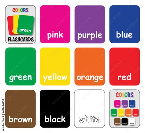 Fototapeta Colors Flashcards for Kids, Printable Flashcards ...