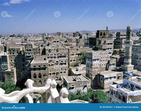 View at the Capital of Yemen Stock Image - Image of arabic, brick: 30184161