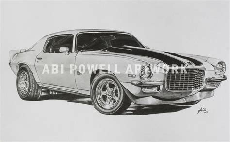 Pencil Drawing Chevy Camaro Z28 1971 - a photo on Flickriver