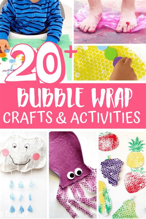 Here are 20 bubble wrap crafts and activities for kids. Combine sensory ...