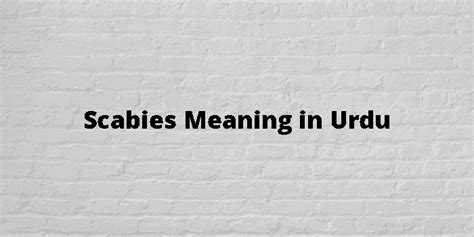Scabies Meaning In Urdu - اردو معنی
