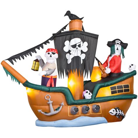 Gemmy 8-ft Animated Inflatable Halloween Skeleton Pirate Ship at Lowes.com