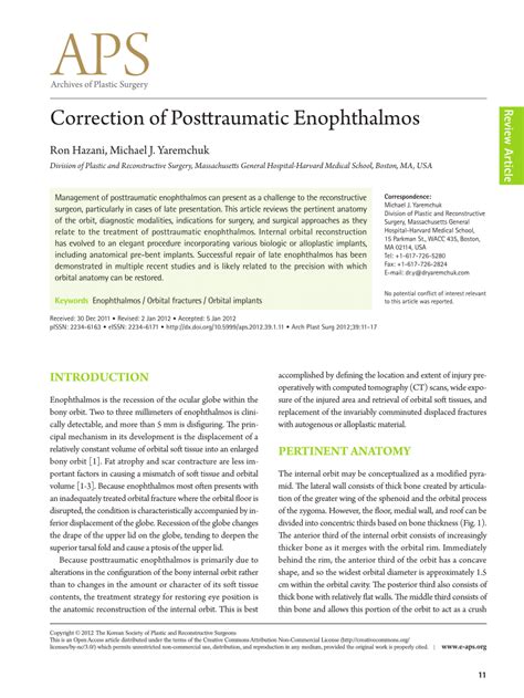 (PDF) Correction of Posttraumatic Enophthalmos