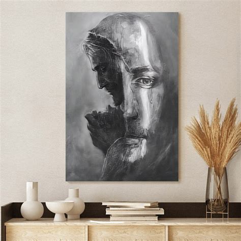 Jesus Christ Crying The Lords Prayer Canvas Pictures - Jesus Painting ...