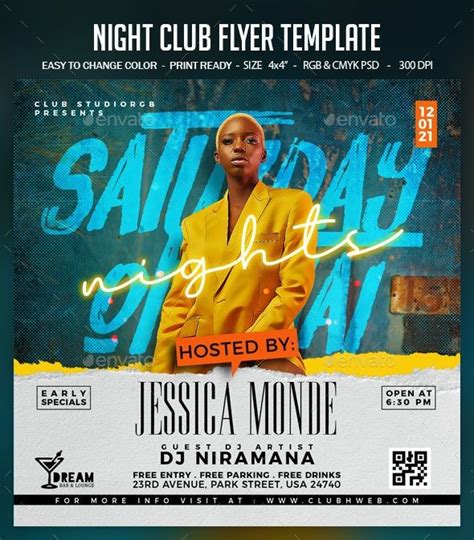 Night Club Flyer Template | Club flyers, Flyer template, Event poster ...