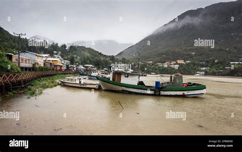 Boardwalk, harbour and town, Tortel, Patagonia, Chile Stock Photo - Alamy