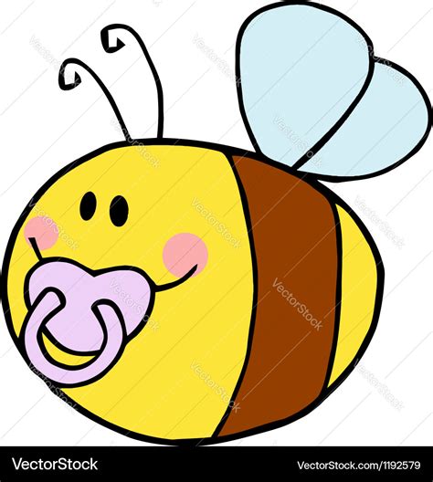 Baby bee cartoon character Royalty Free Vector Image