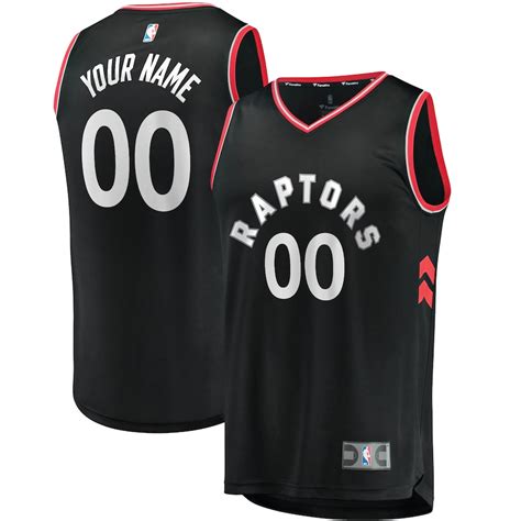 Fanatics Branded Toronto Raptors Youth Black Fast Break Custom Replica Jersey - Statement Edition