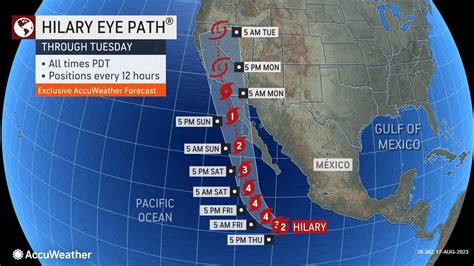 Hurricane Hilary Trajectory Map - Gayel Joelynn