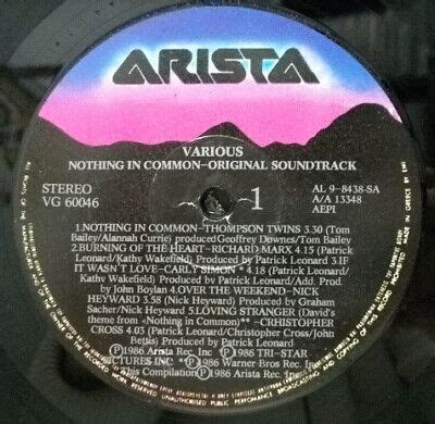 VINYL VARIOUS NOTHING In Common (Original Soundtrack Album) LP, Album 1986 Sound $6.74 - PicClick CA