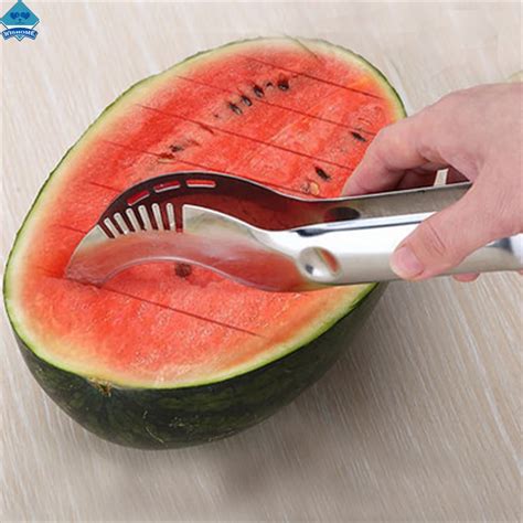 Wishome Watermelon Slicer Kitchen Stainless Steel Fruit Cutter Melons Knife Fast Watermelon ...